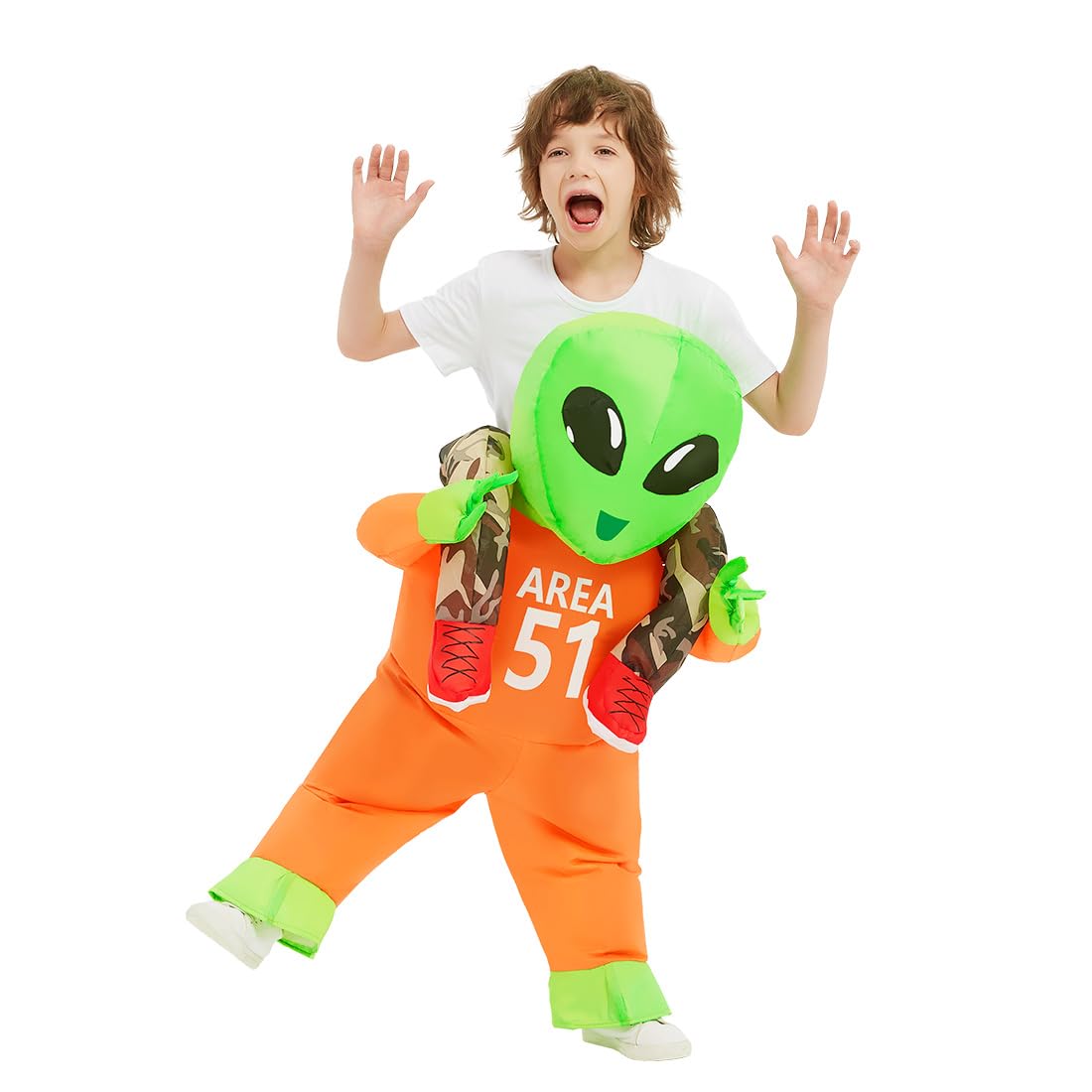 GOOSH Halloween Costumes for Kids inflatable Alien Costume Blow up Alien for Boy Girl Halloween Party Cosplay