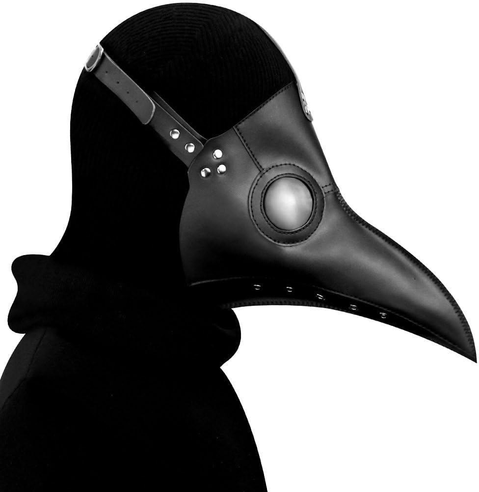 Nicexx Plague Doctor Mask Costumes Set 6 in 1 Halloween Beak Mask Plague Dr Outfit for Adults