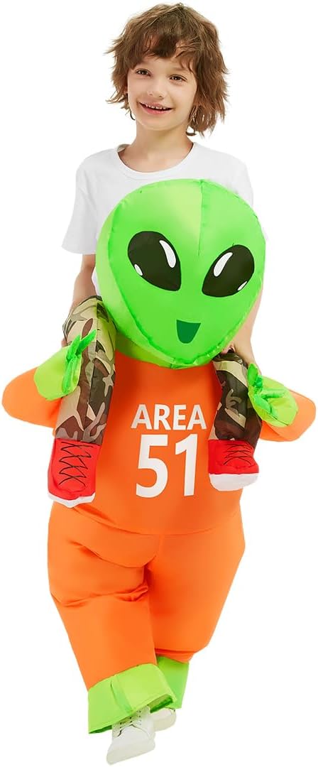 GOOSH Halloween Costumes for Kids inflatable Alien Costume Blow up Alien for Boy Girl Halloween Party Cosplay