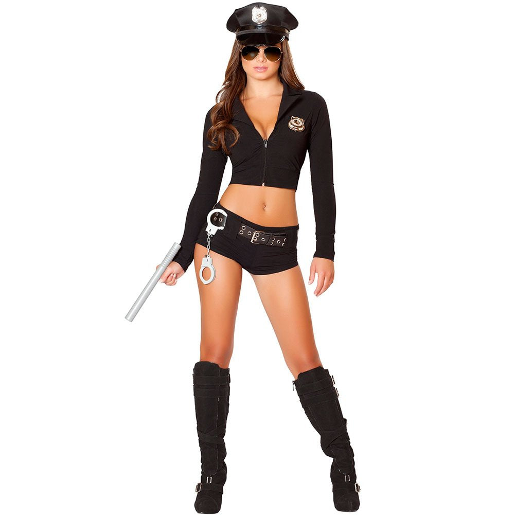 Women Police Costume Officer Uniform Deputy Halloween Masquerade
