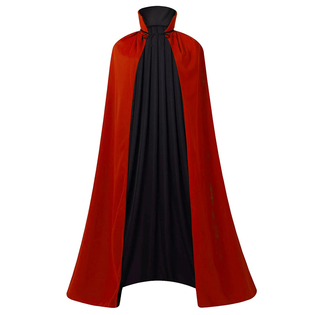 Reversible Vampire Cape – Black & Red Halloween Cape with Stand Collar