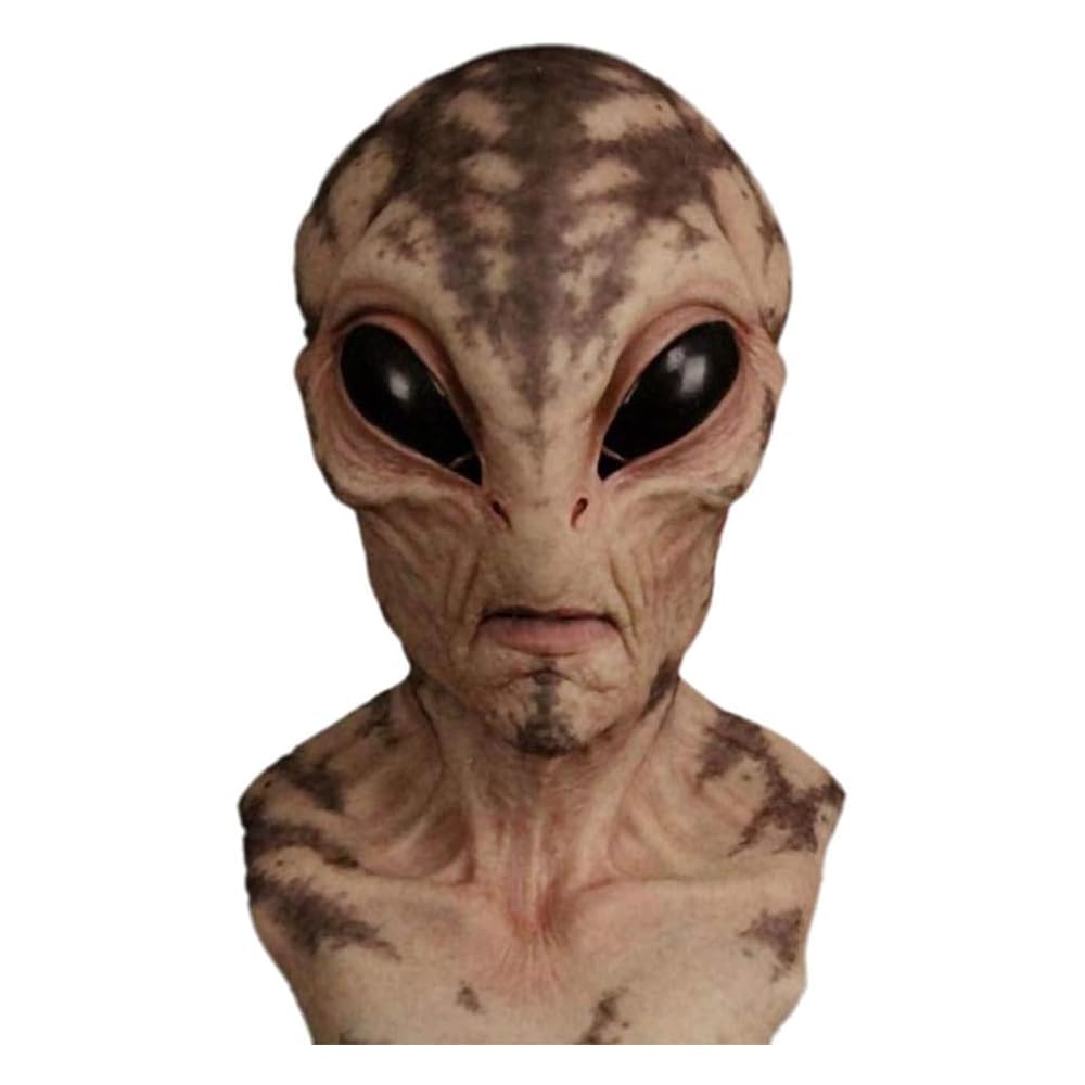 Alien Funny Mask, 2026 Halloween Realistic Latex Full Head Skull Masquerade Masks Costume Dress Cosplay Party