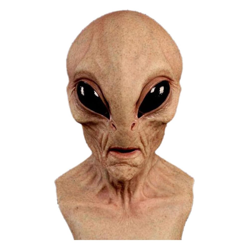 Alien Funny Mask, 2026 Halloween Realistic Latex Full Head Skull Masquerade Masks Costume Dress Cosplay Party