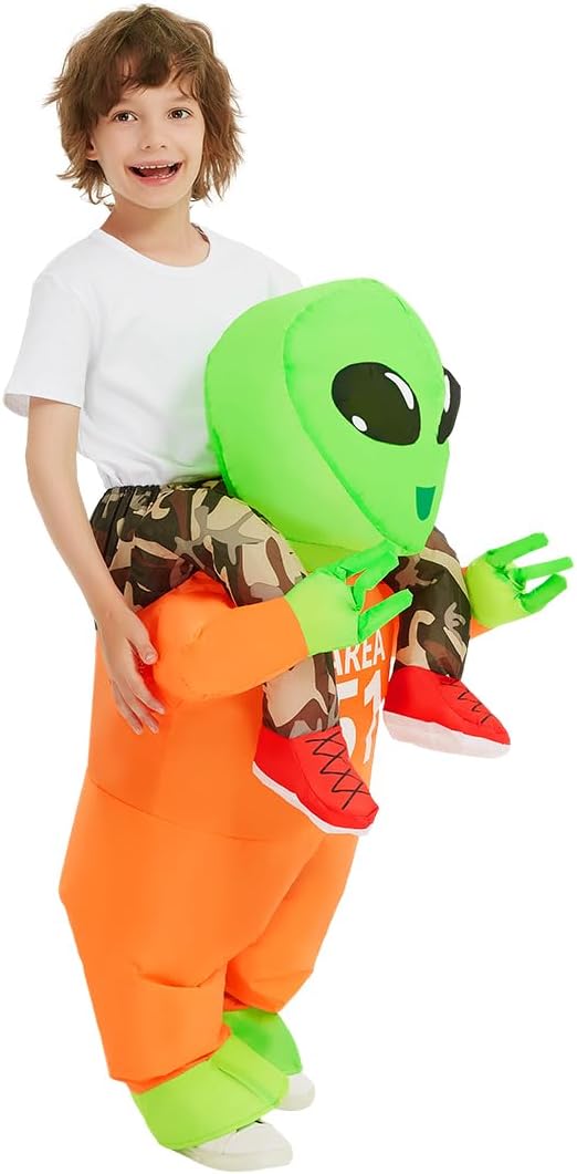 GOOSH Halloween Costumes for Kids inflatable Alien Costume Blow up Alien for Boy Girl Halloween Party Cosplay