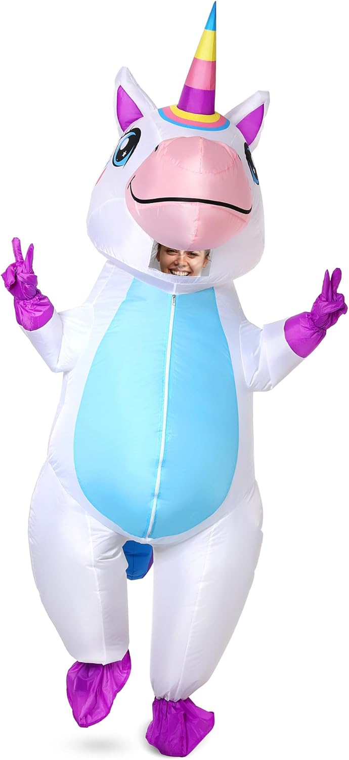 Gootus Inflatable Unicorn Costume for Adult - Funny Halloween Inflatable Costumes for Men Women, Blow Up Costume for Halloween Party Cosplay