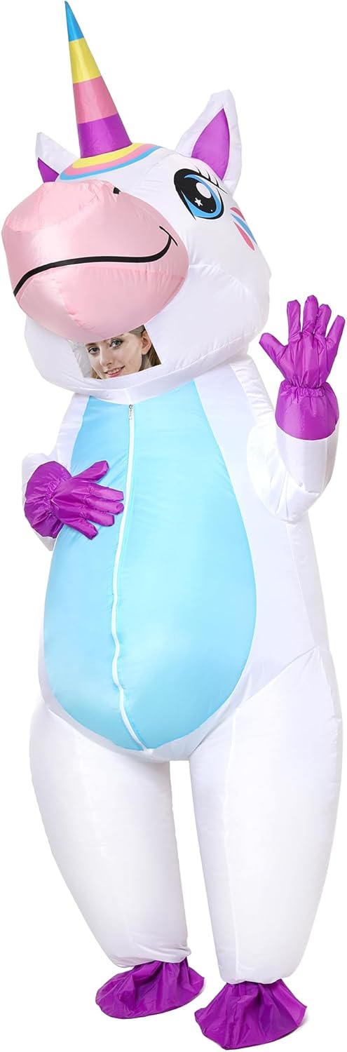 Gootus Inflatable Unicorn Costume for Adult - Funny Halloween Inflatable Costumes for Men Women, Blow Up Costume for Halloween Party Cosplay
