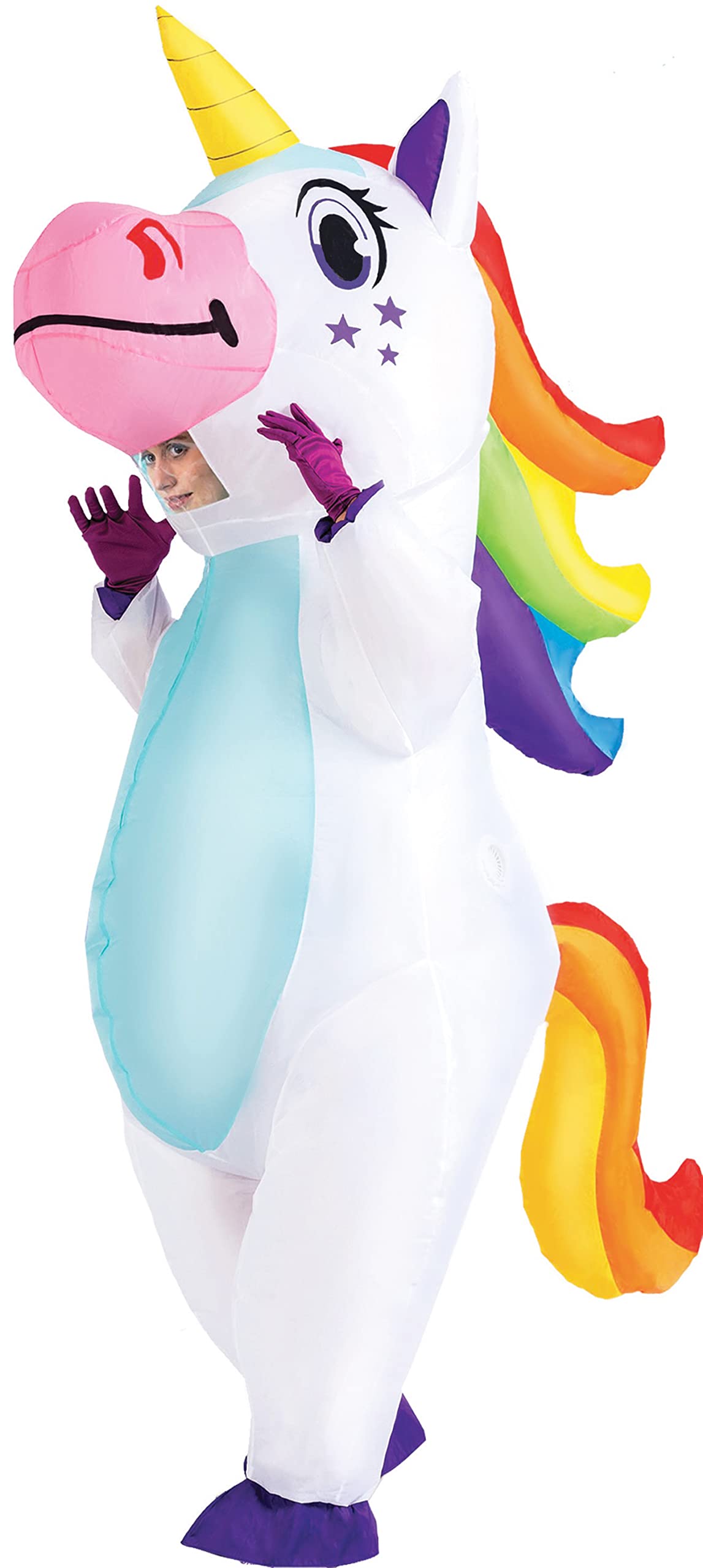 Spooktacular Creations Halloween Inflatable Costume, Full Body Unicorn Blow Up Costume for Adult Holiday Themed Cosplay Party
