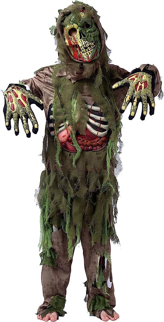 Spooktacular Creations Swamp Deluxe Skeleton Living Dead Zombie Costume for Halloween Kids Monster Role-Playing