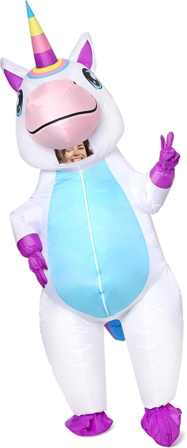 Gootus Inflatable Unicorn Costume for Adult - Funny Halloween Inflatable Costumes for Men Women, Blow Up Costume for Halloween Party Cosplay
