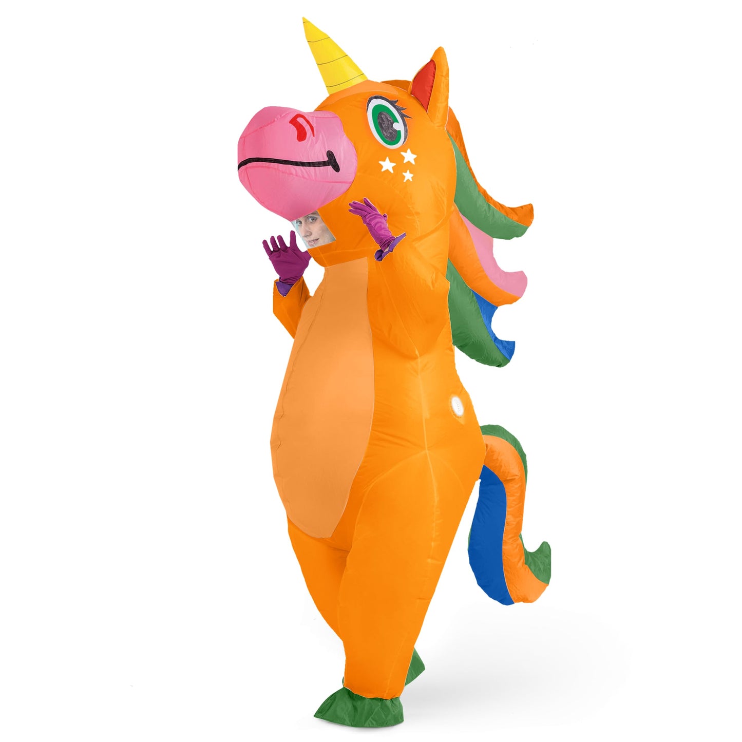 Spooktacular Creations Halloween Inflatable Costume, Full Body Unicorn Blow Up Costume for Adult Holiday Themed Cosplay Party