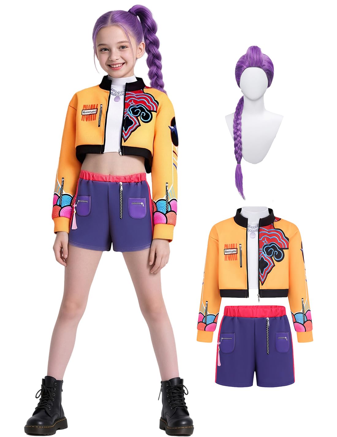 Demon Cosplay Hunters Pop Singer Costume Kids Golden 3-14Y Girls Toddler Halloween Costumes Stage Performance Outfit