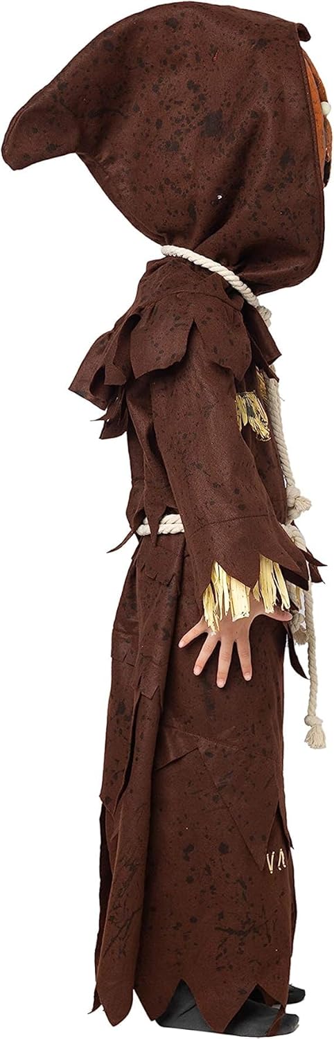 Spooktacular Creations Scary Scarecrow Costume for Kids, Halloween Costume for Boys w/Pumpkin Head, Pumpkin Outfit for Boys