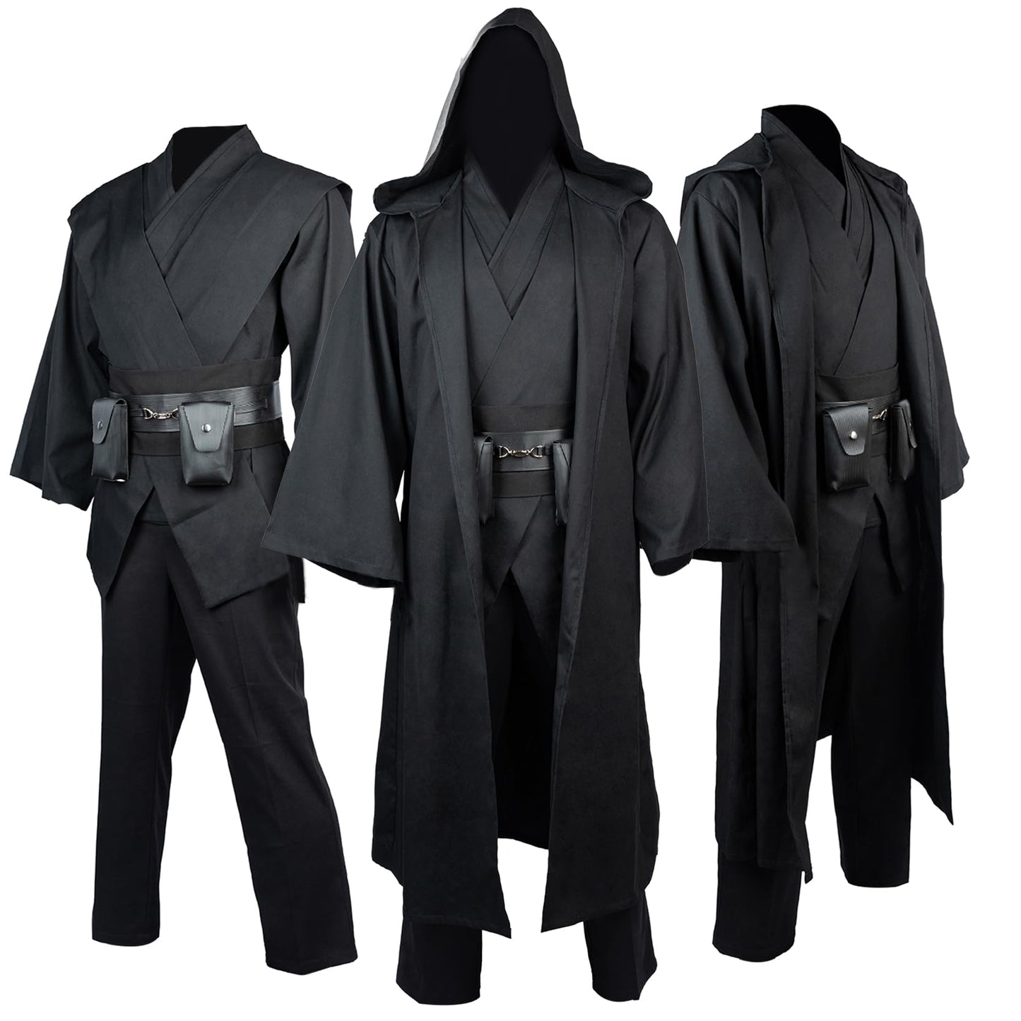 Men's Costume Robe Adult Male Tunic Costume Hooded Uniform Full Set Halloween Cosplay Cloak