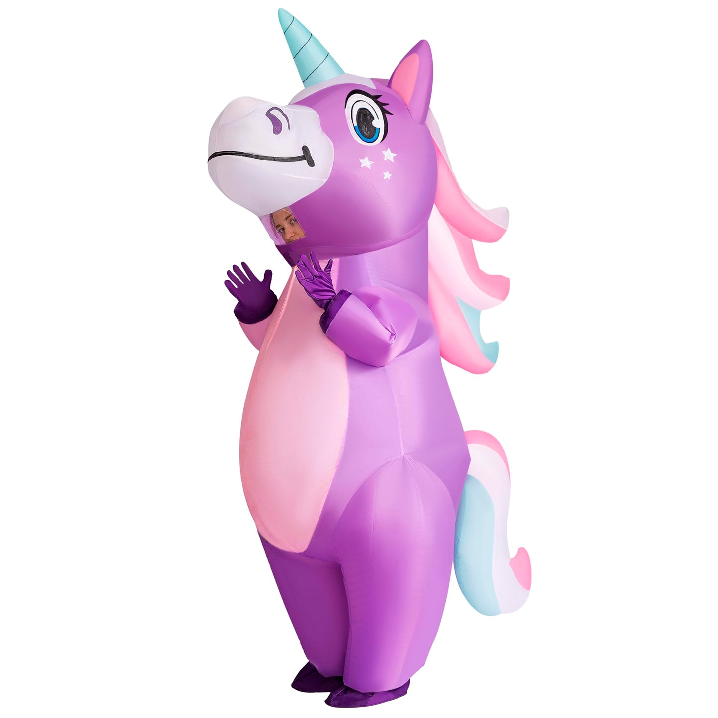Spooktacular Creations Halloween Inflatable Costume, Full Body Unicorn Blow Up Costume for Adult Holiday Themed Cosplay Party