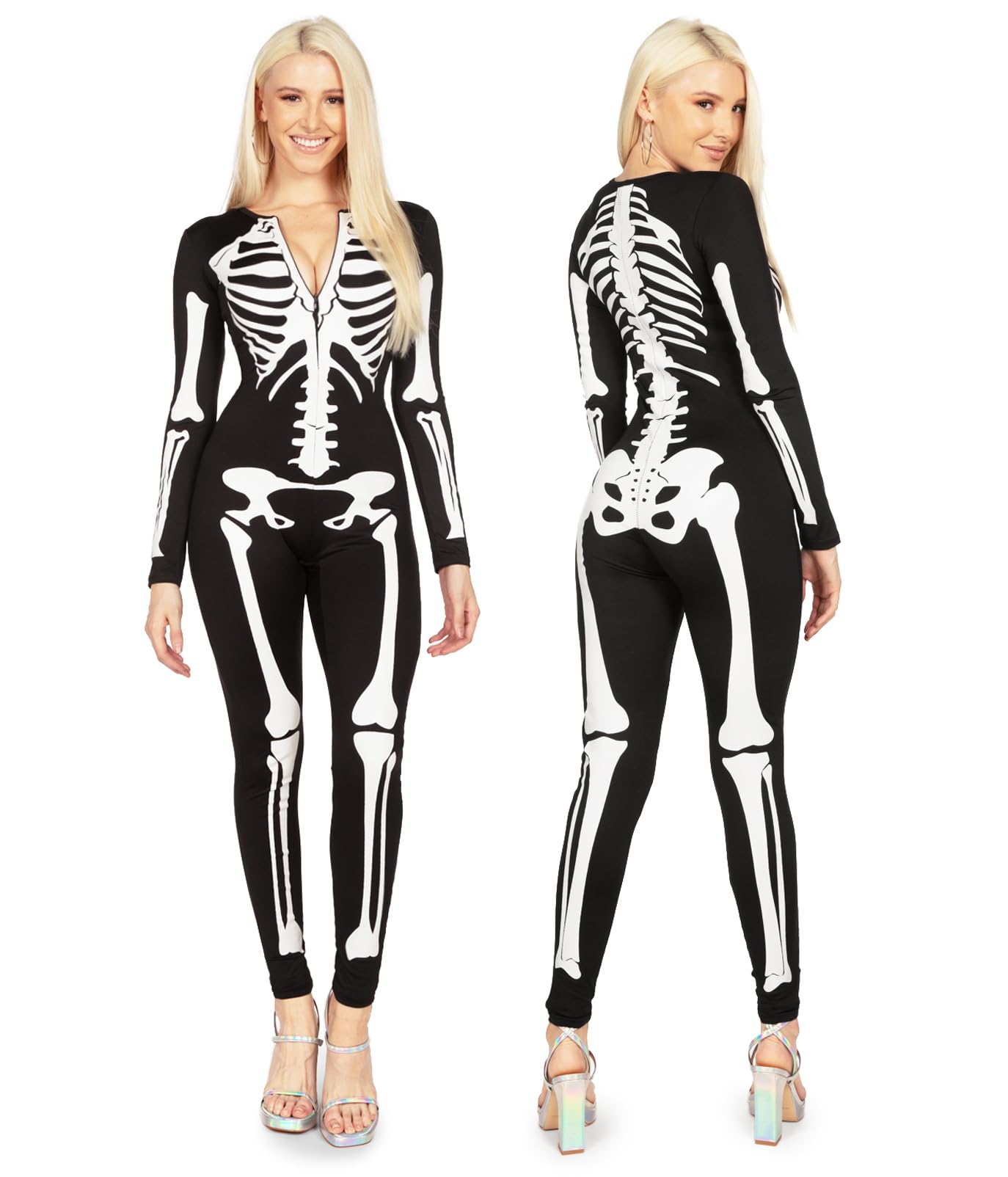 Tipsy Elves Form Fitting & Flattering Skeleton Bodysuits for Halloween - Women's Sexy Skeleton Costume