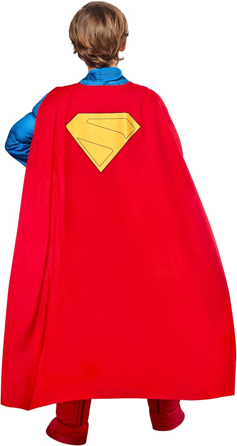 Rubies Superman Deluxe Kids Boys Costume Jumpsuit with Shoe Covers and Cape