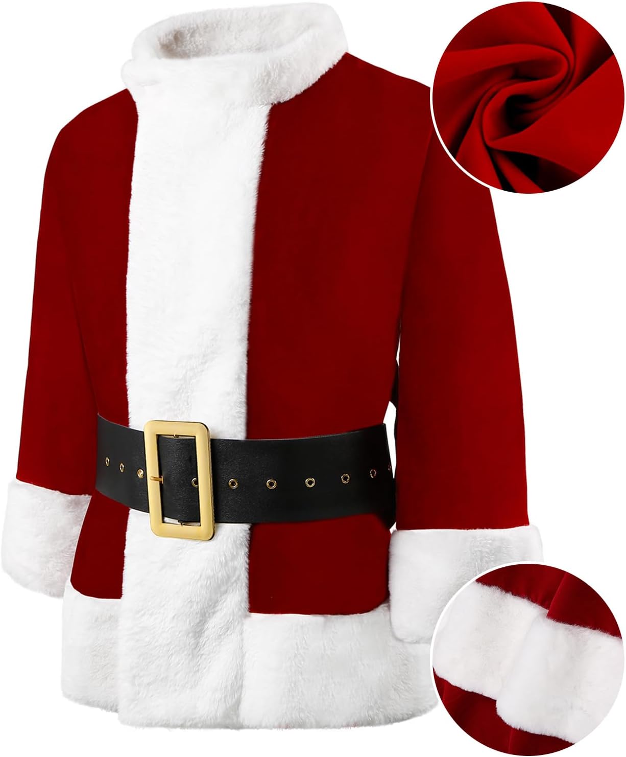 Green Christmas Costume for Men Halloween Costumes Adult Santa Costume 8PCS Deluxe Funny Cosplay Outfit