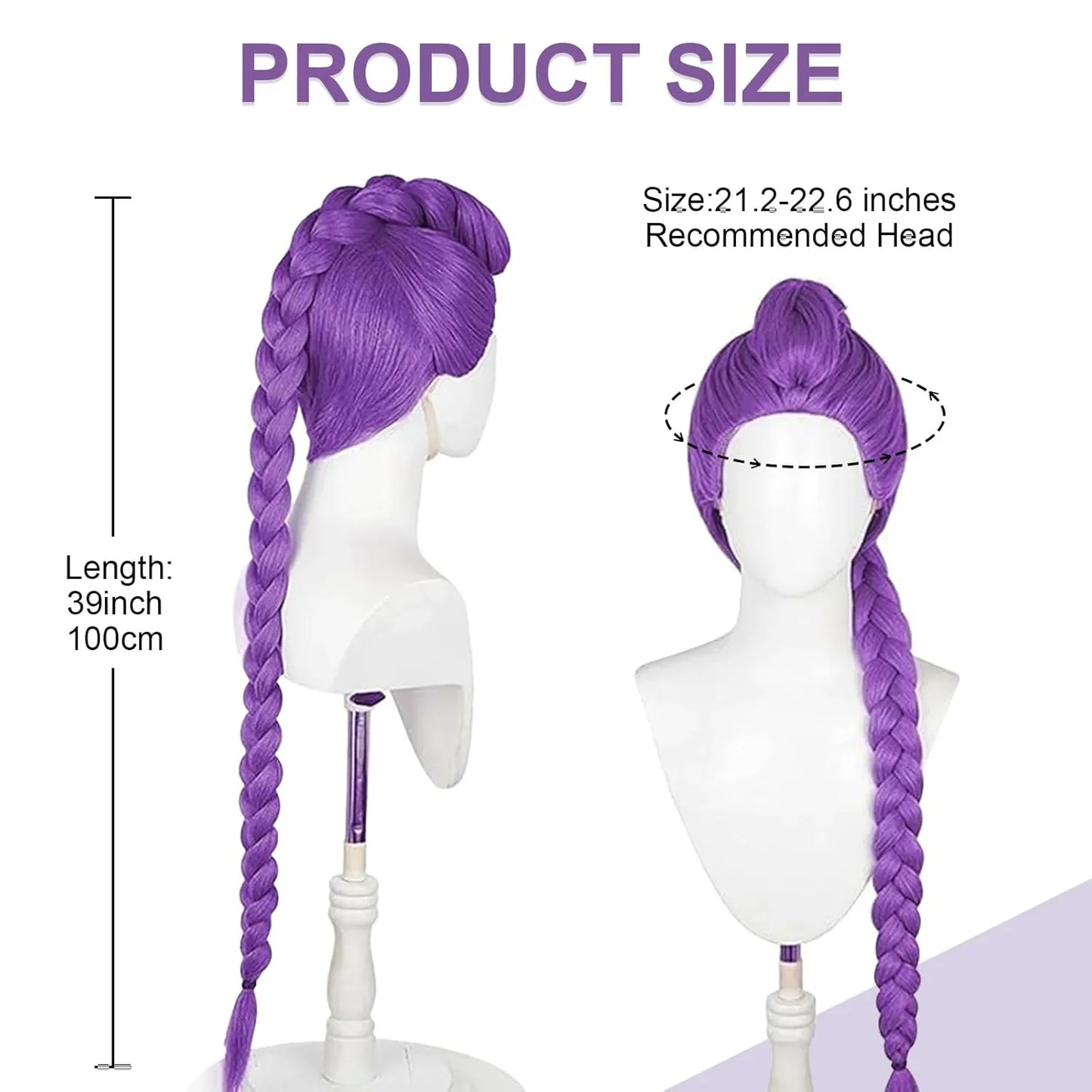 39" Long Purple Cosplay Wig,Anime Demon Costume Hair for Girl Women,Kp Singers Rumi Long and Thick Braid Wigs for Halloween,Anime,Party