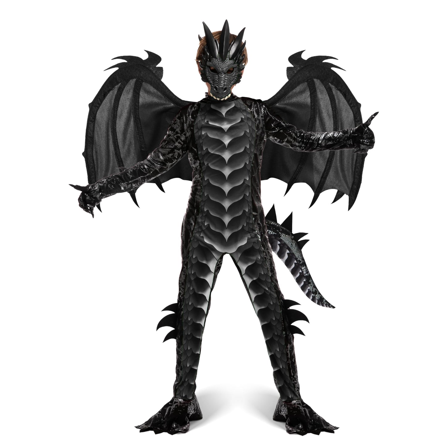 Spooktacular Creations Halloween Kid Dragon Costume, Boys Dragon Wings, Tail and Mask Set for Halloween Dress Up