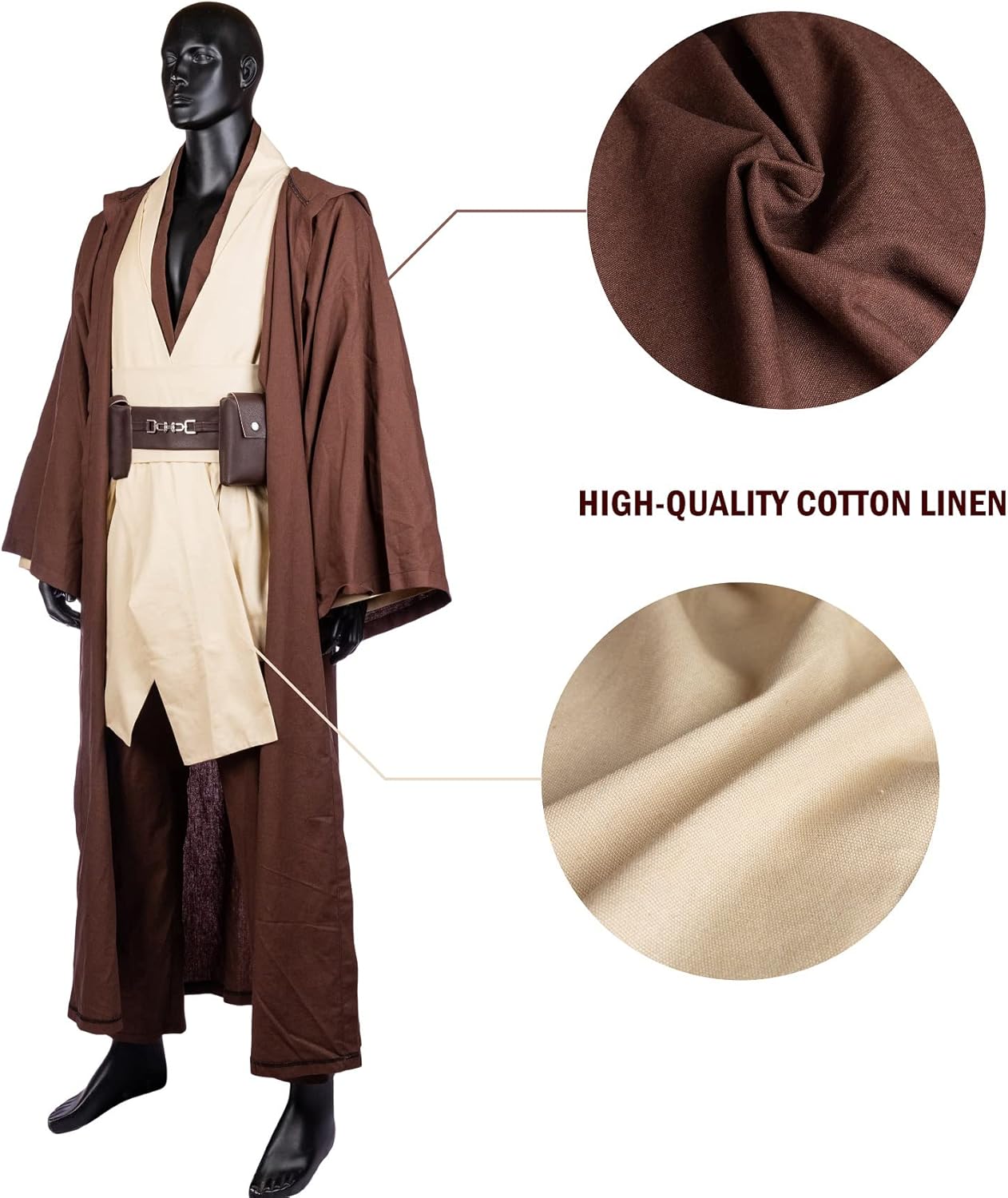 Men's Costume Robe Adult Male Tunic Costume Hooded Uniform Full Set Halloween Cosplay Cloak