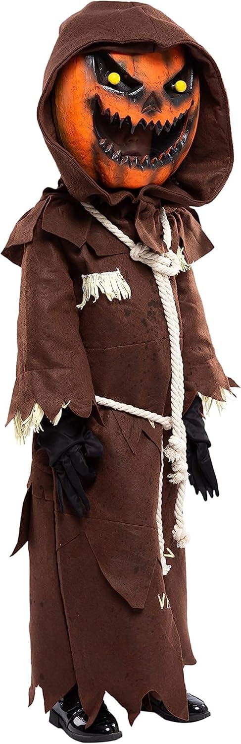 Spooktacular Creations Scary Scarecrow Costume for Kids, Halloween Costume for Boys w/Pumpkin Head, Pumpkin Outfit for Boys