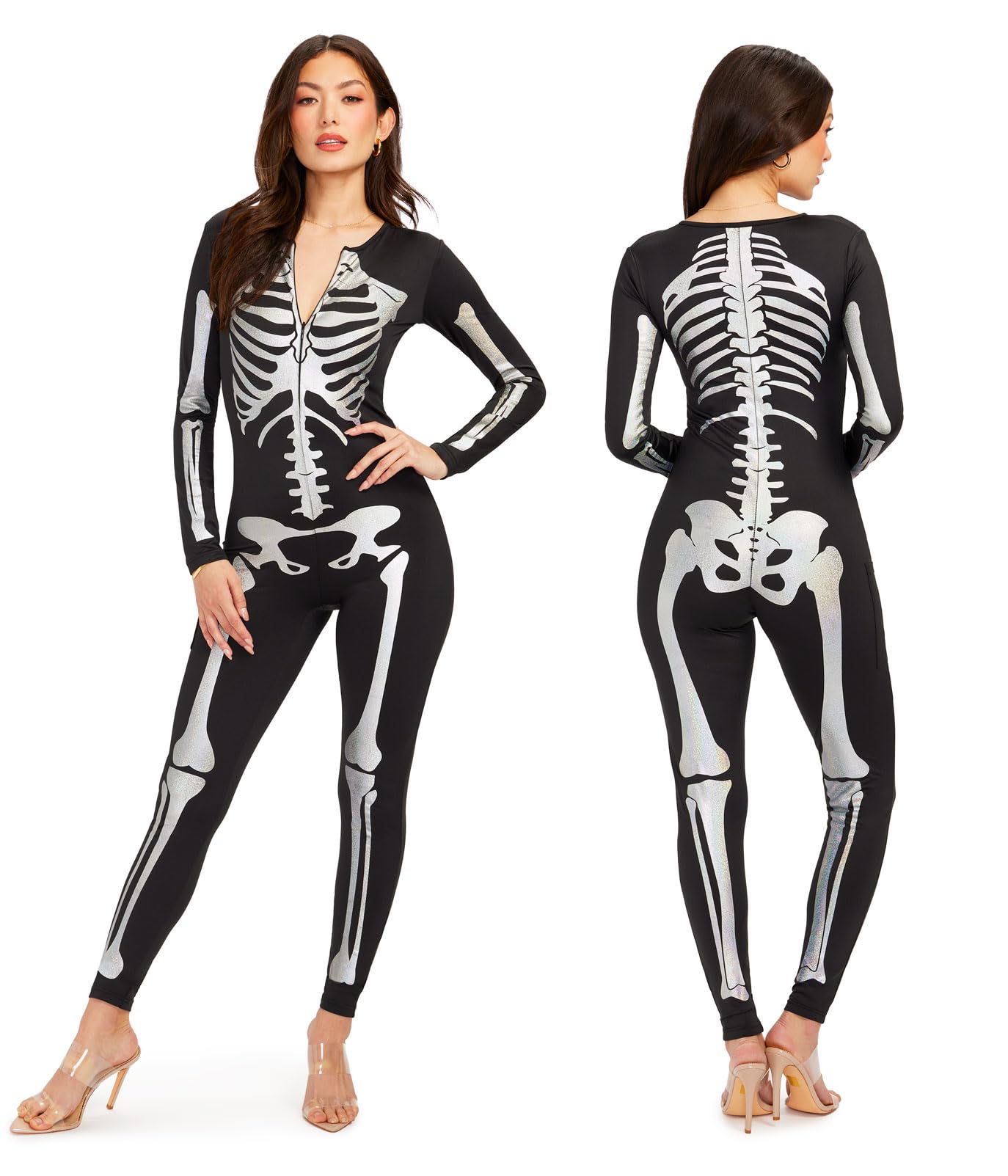 Tipsy Elves Form Fitting & Flattering Skeleton Bodysuits for Halloween - Women's Sexy Skeleton Costume