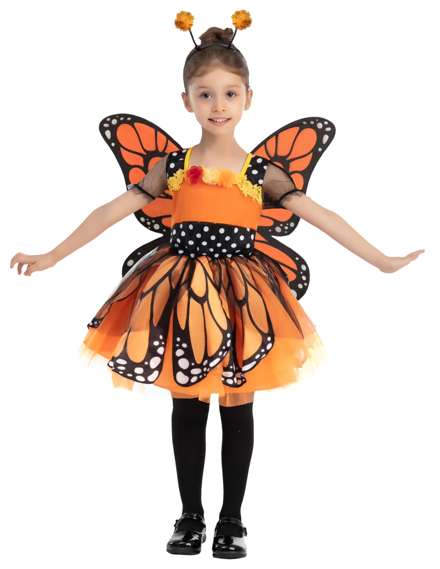 Spooktacular Creations Child Girls Butterfly Costume, Toddlers Butterfly Outfit w/Wings Headband for Kids Halloween Parties