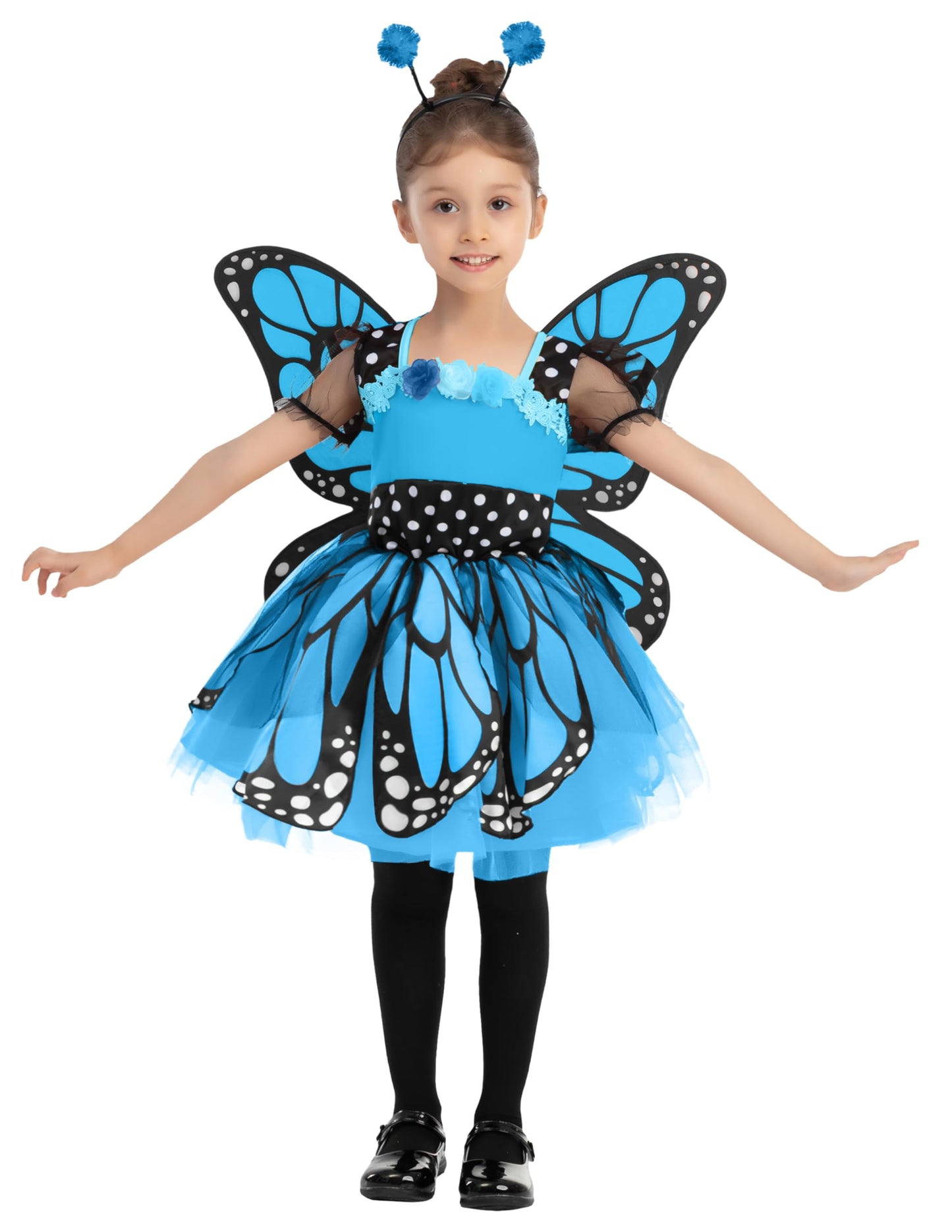 Spooktacular Creations Child Girls Butterfly Costume, Toddlers Butterfly Outfit w/Wings Headband for Kids Halloween Parties