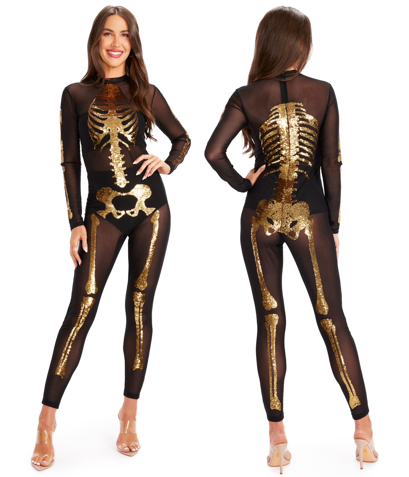 Tipsy Elves Form Fitting & Flattering Skeleton Bodysuits for Halloween - Women's Sexy Skeleton Costume