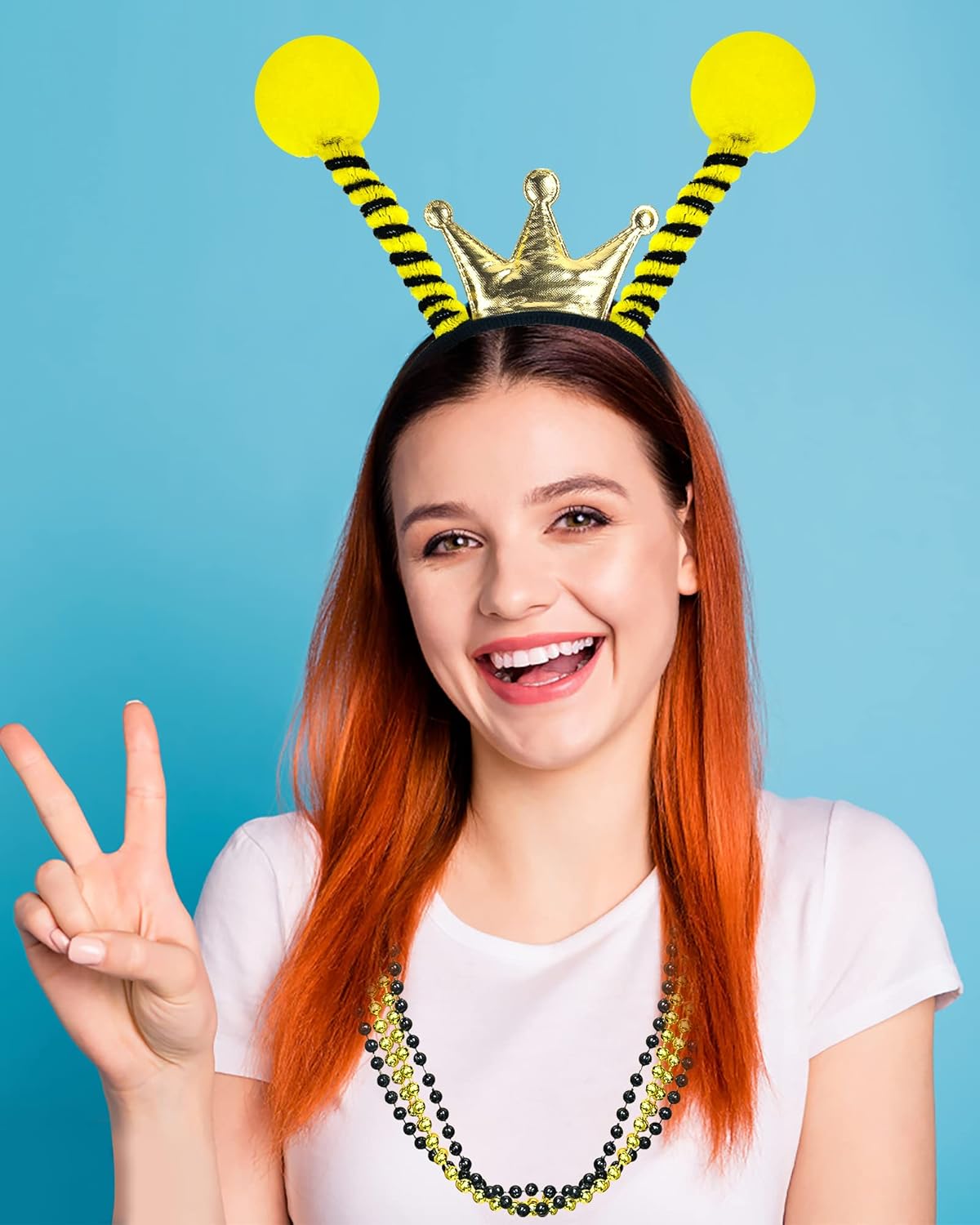 Hikkcos Bee Costume Set Yellow Bee Costume Tutu for Woman Queen Bopper Antenna Headband Tutu Skirt for Halloween Costume Honeybee Animals Party Cosplay