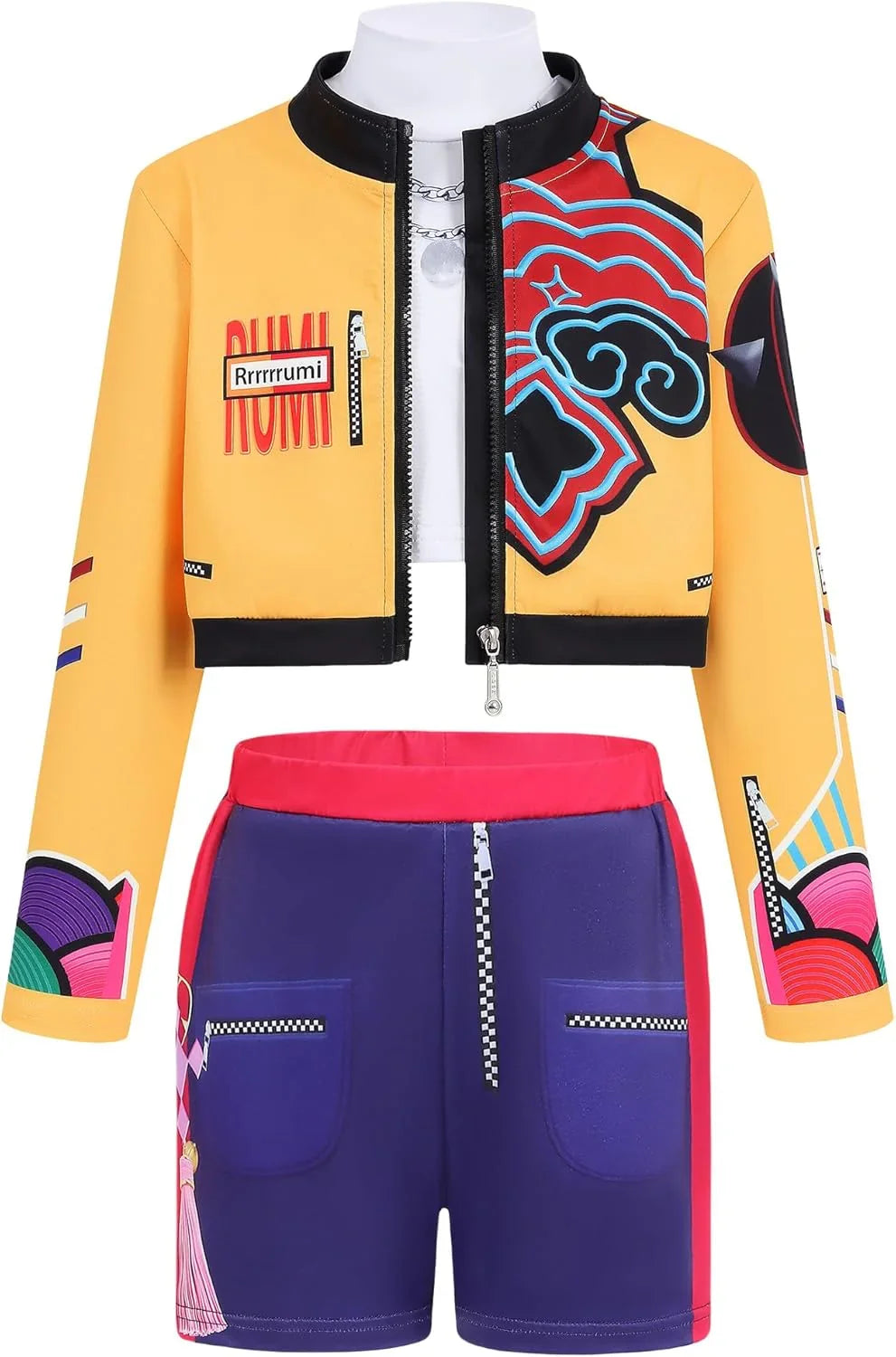 Girls Demon Pop Singer Hunters Costume 3-14 Years Stage Dance Idol Cosplay Outfit, Kids Halloween Costumes