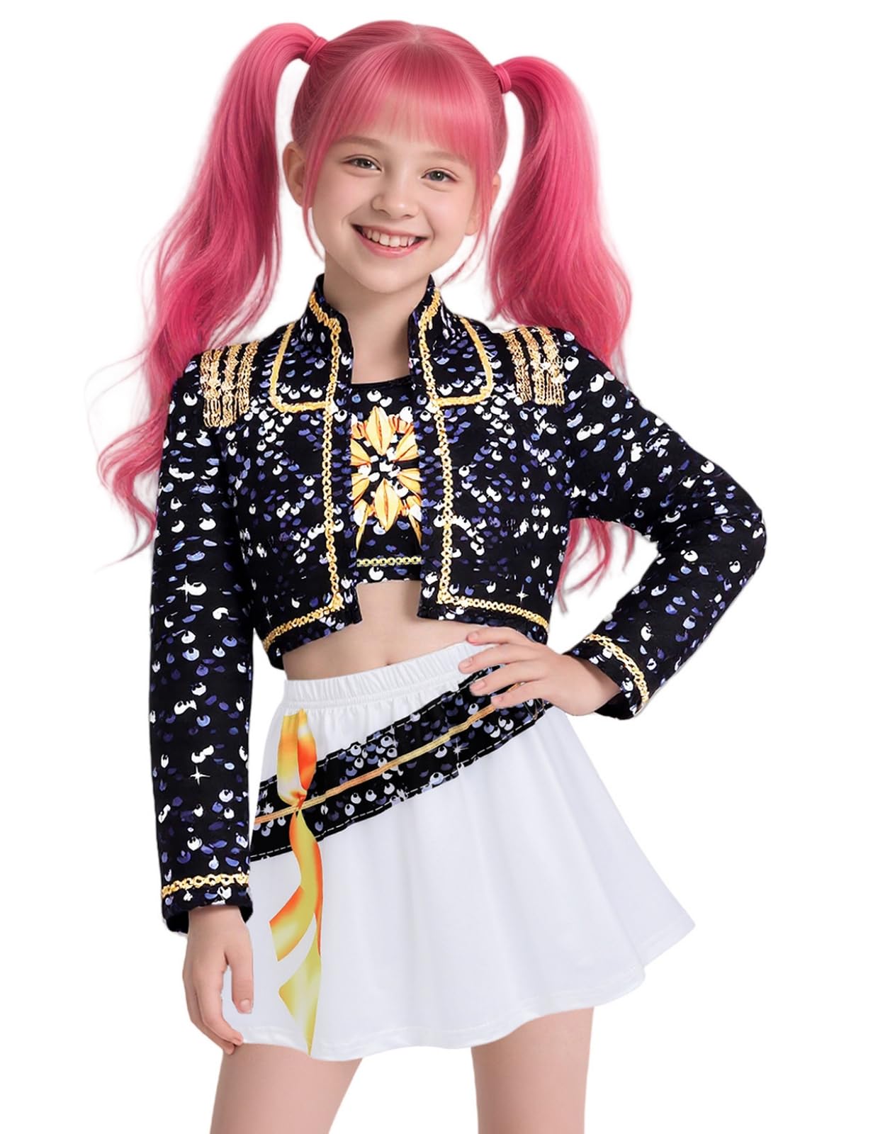 Demon Cosplay Hunters Pop Singer Costume Kids Golden 3-14Y Girls Toddler Halloween Costumes Stage Performance Outfit