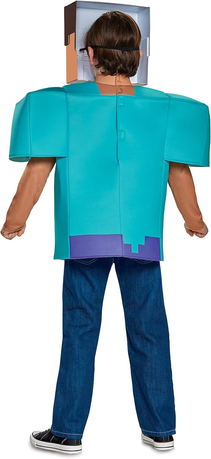 Steve Classic Minecraft Costume, Multicolor, Medium (7-8)