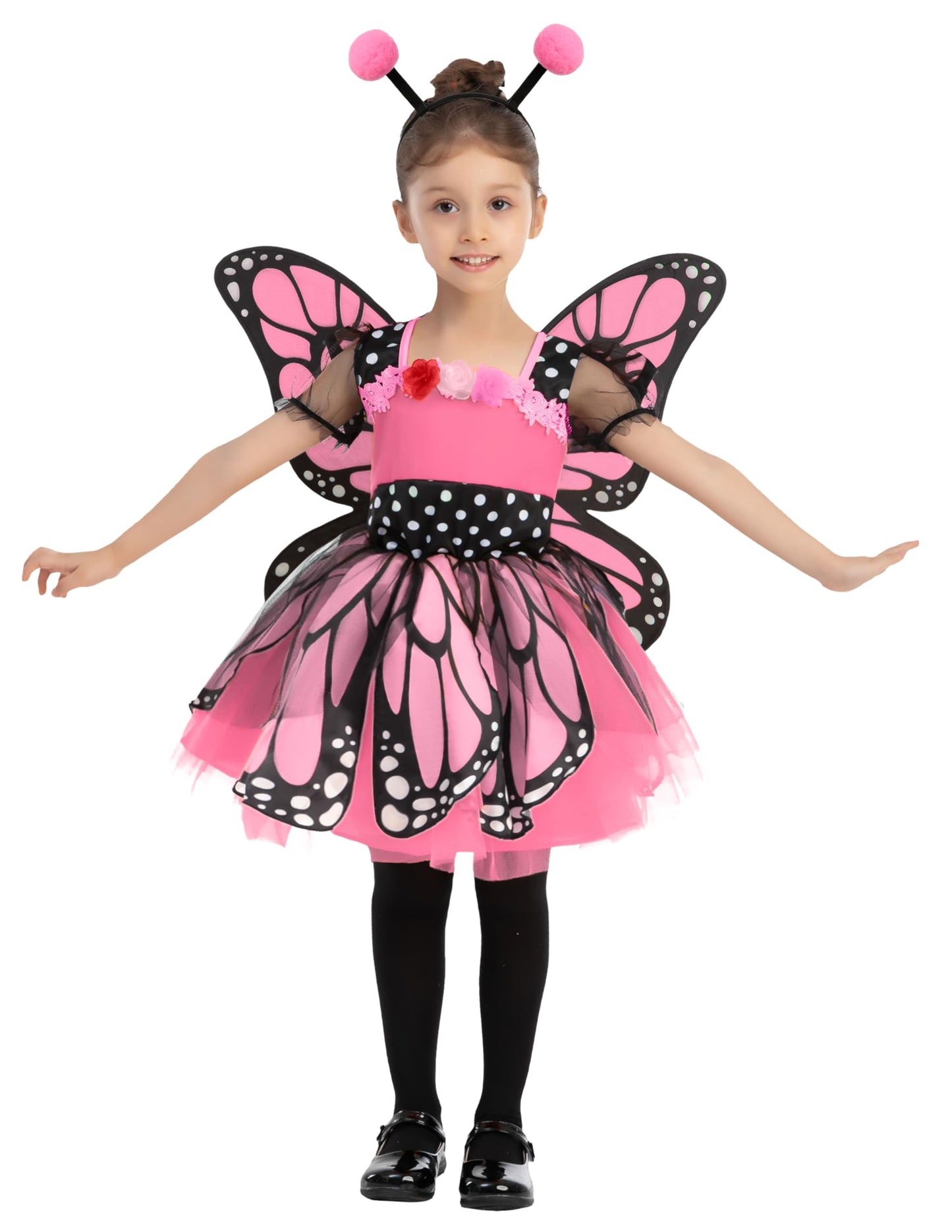 Spooktacular Creations Child Girls Butterfly Costume, Toddlers Butterfly Outfit w/Wings Headband for Kids Halloween Parties