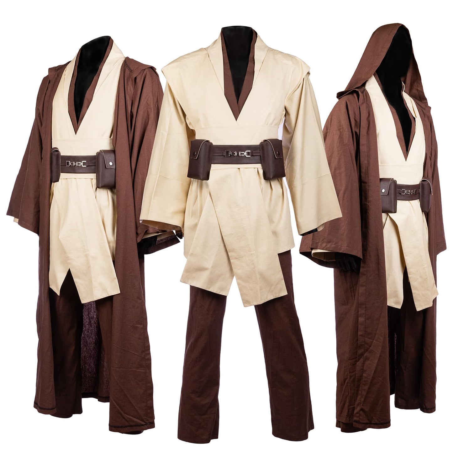 Men's Costume Robe Adult Male Tunic Costume Hooded Uniform Full Set Halloween Cosplay Cloak