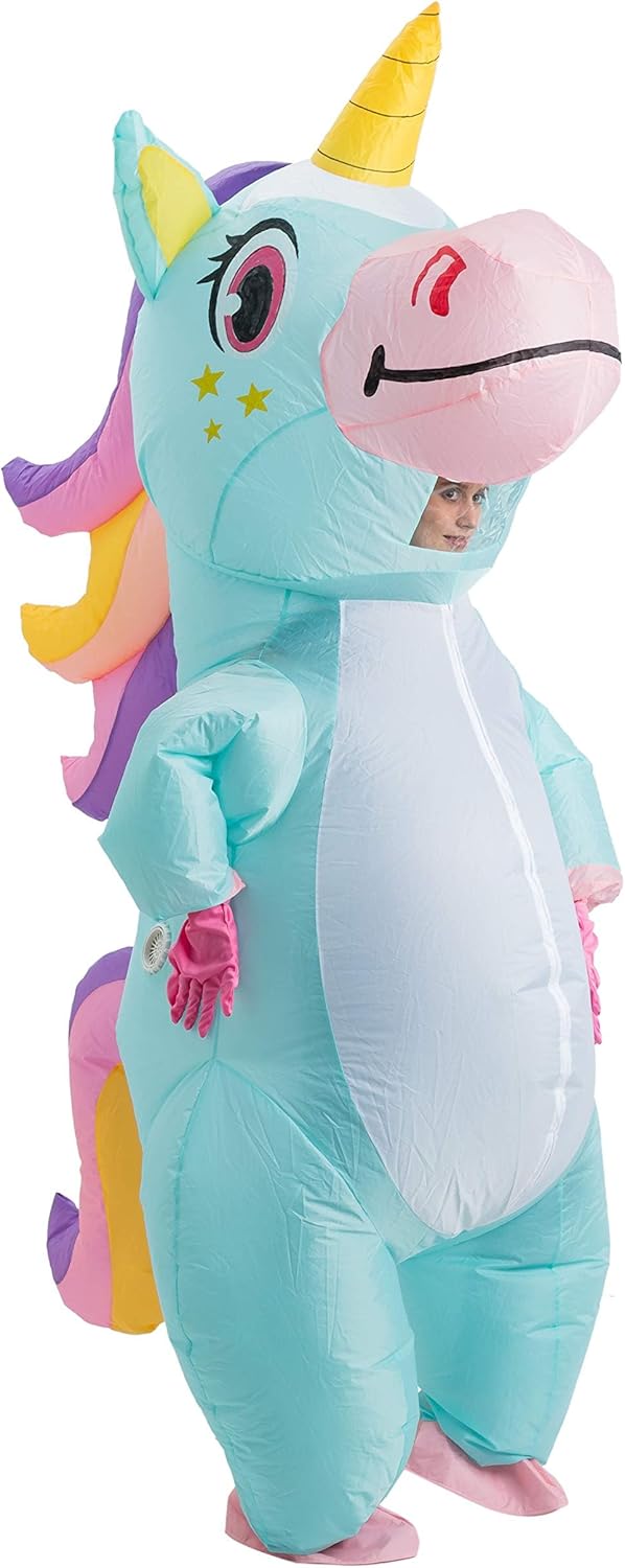 Spooktacular Creations Halloween Inflatable Costume, Full Body Unicorn Blow Up Costume for Adult Holiday Themed Cosplay Party