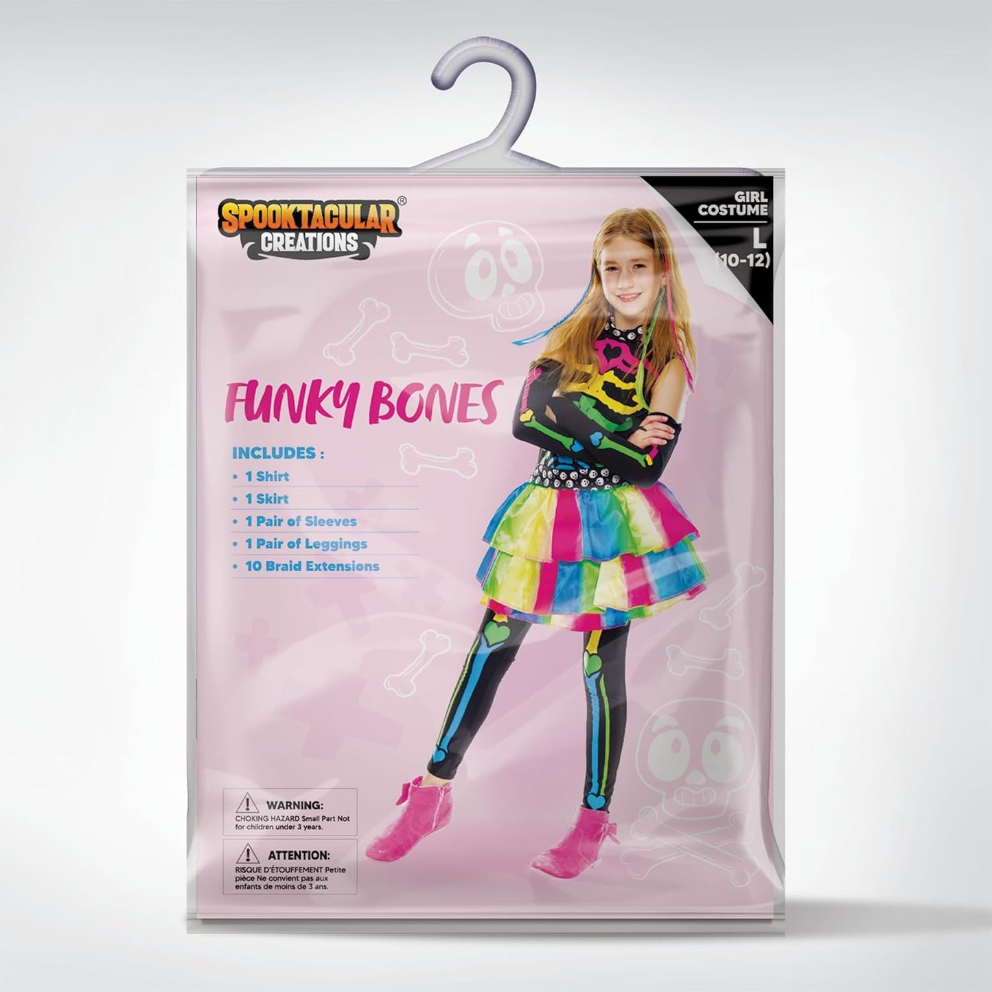 Spooktacular Creations Halloween Kids Skeleton Costume, Funky Punky Bone Skeleton Deluxe Costume, Halloween Girls Outfit