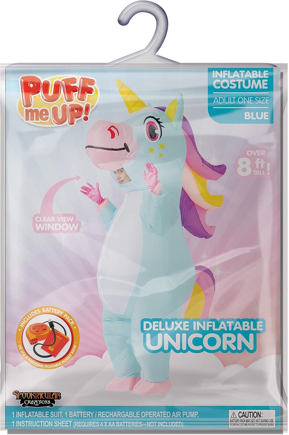 Spooktacular Creations Halloween Inflatable Costume, Full Body Unicorn Blow Up Costume for Adult Holiday Themed Cosplay Party