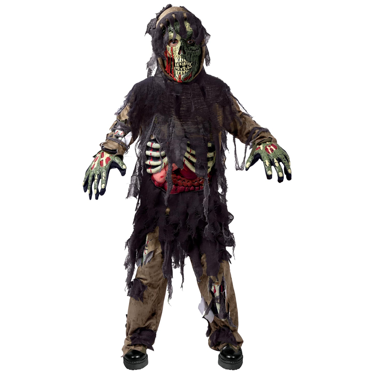 Spooktacular Creations Swamp Deluxe Skeleton Living Dead Zombie Costume for Halloween Kids Monster Role-Playing