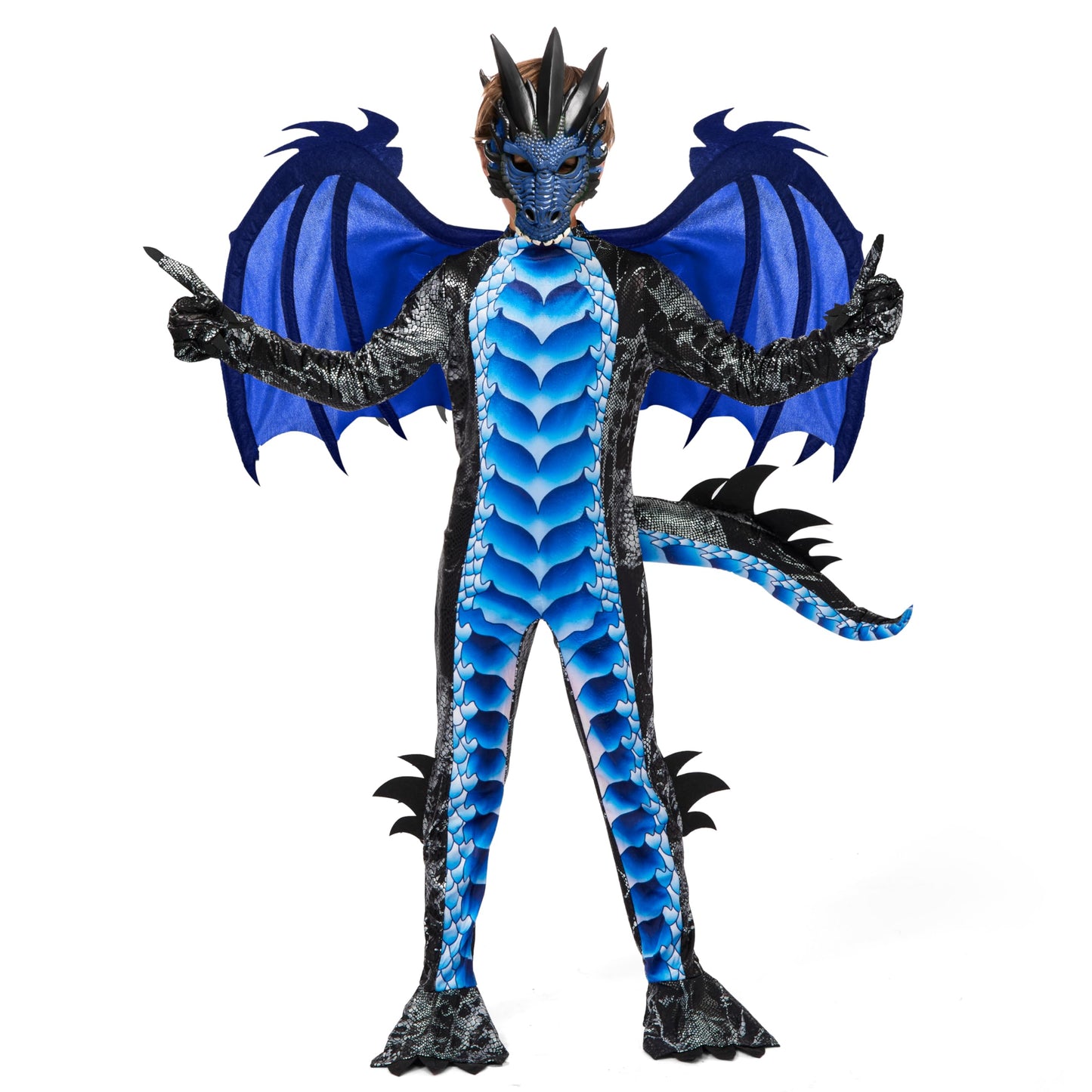 Spooktacular Creations Halloween Kid Dragon Costume, Boys Dragon Wings, Tail and Mask Set for Halloween Dress Up