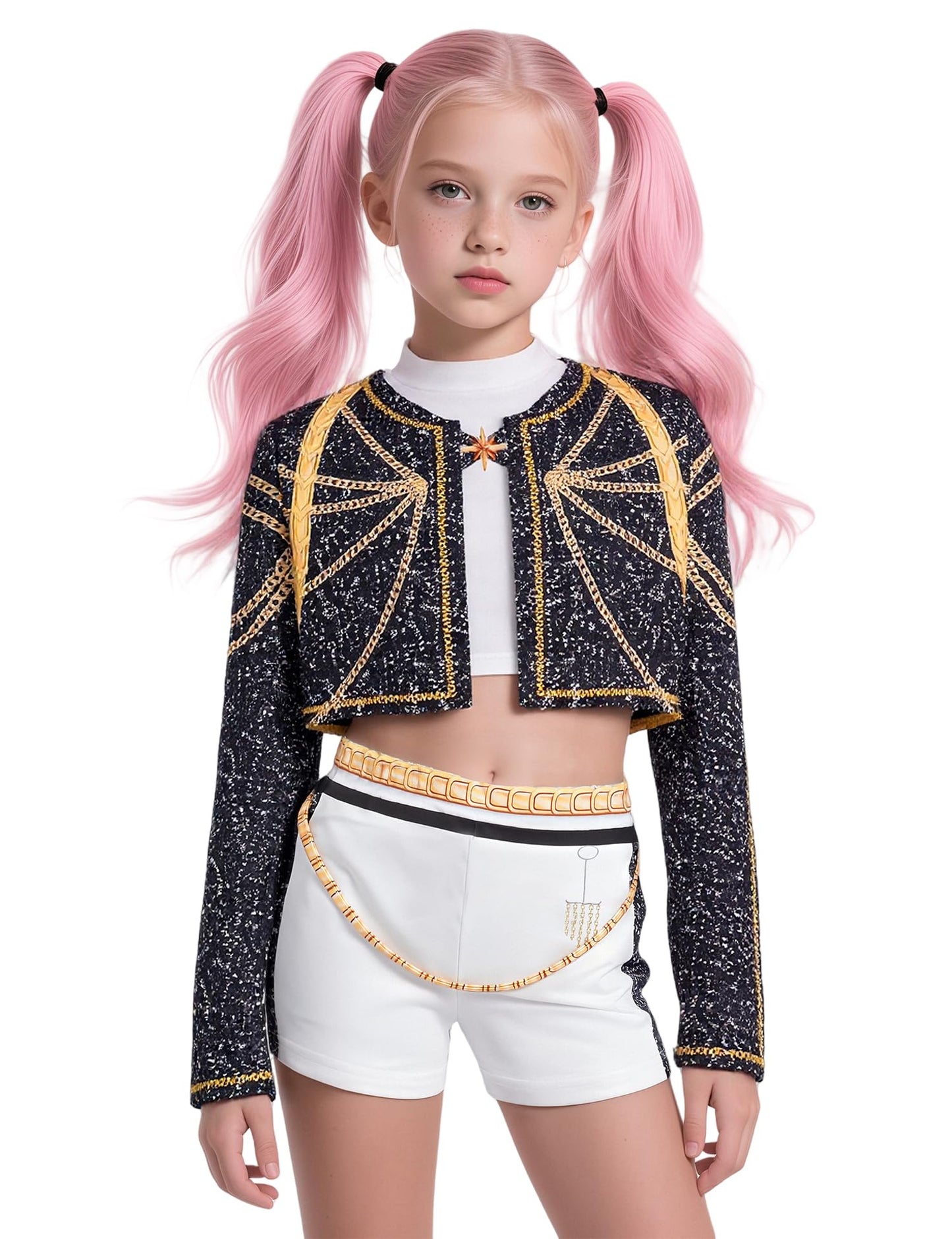 Demon Cosplay Hunters Pop Singer Costume Kids Golden 3-14Y Girls Toddler Halloween Costumes Stage Performance Outfit
