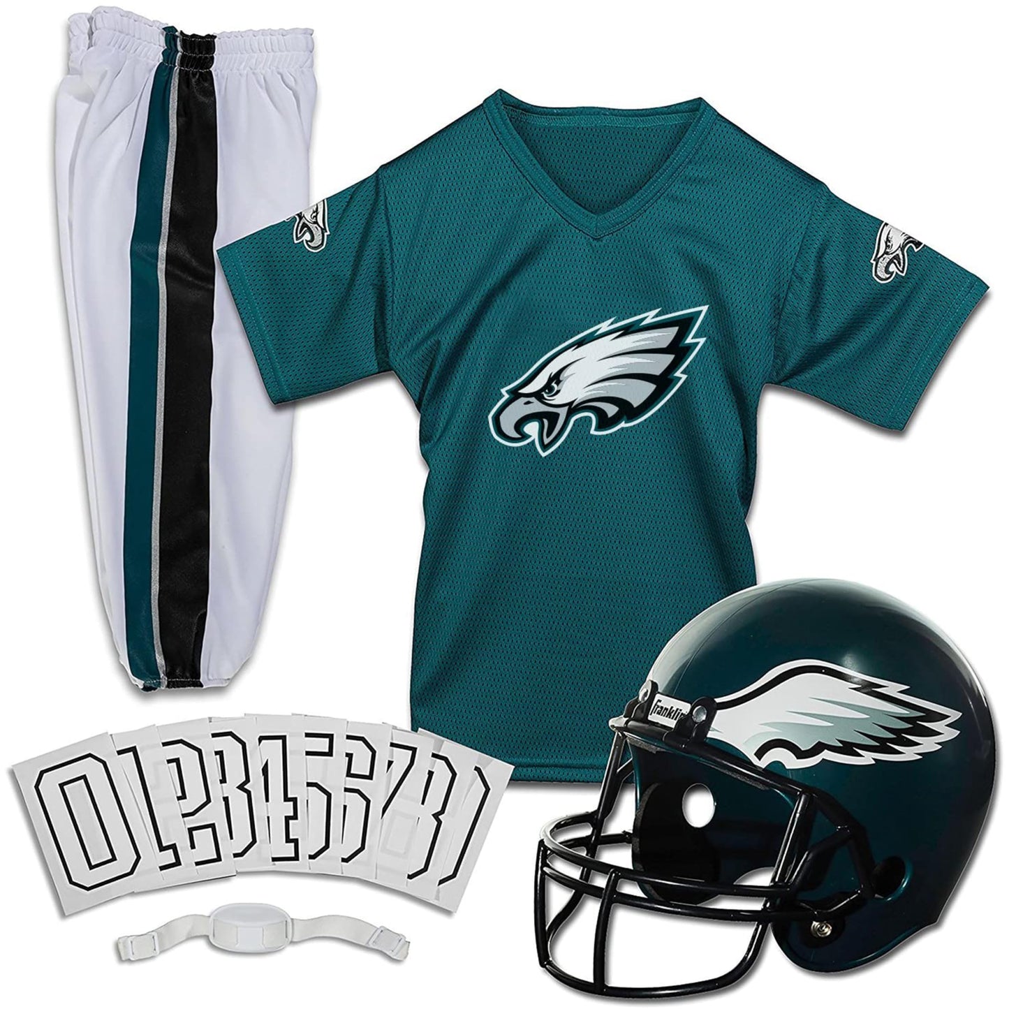 Franklin Sports NFL Youth Football Uniform Set for Boys & Girls - Includes Helmet, Jersey & Pants with Chinstrap + Numbers