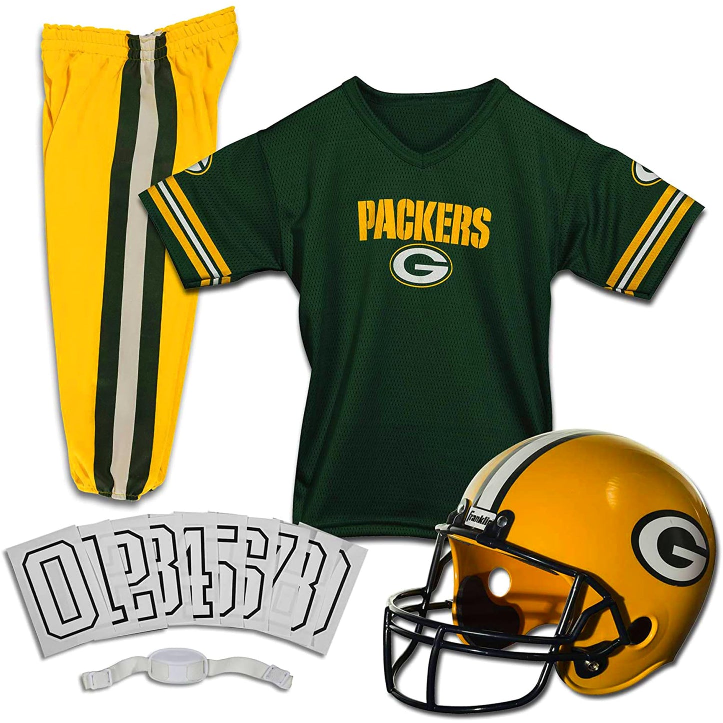 Franklin Sports NFL Youth Football Uniform Set for Boys & Girls - Includes Helmet, Jersey & Pants with Chinstrap + Numbers