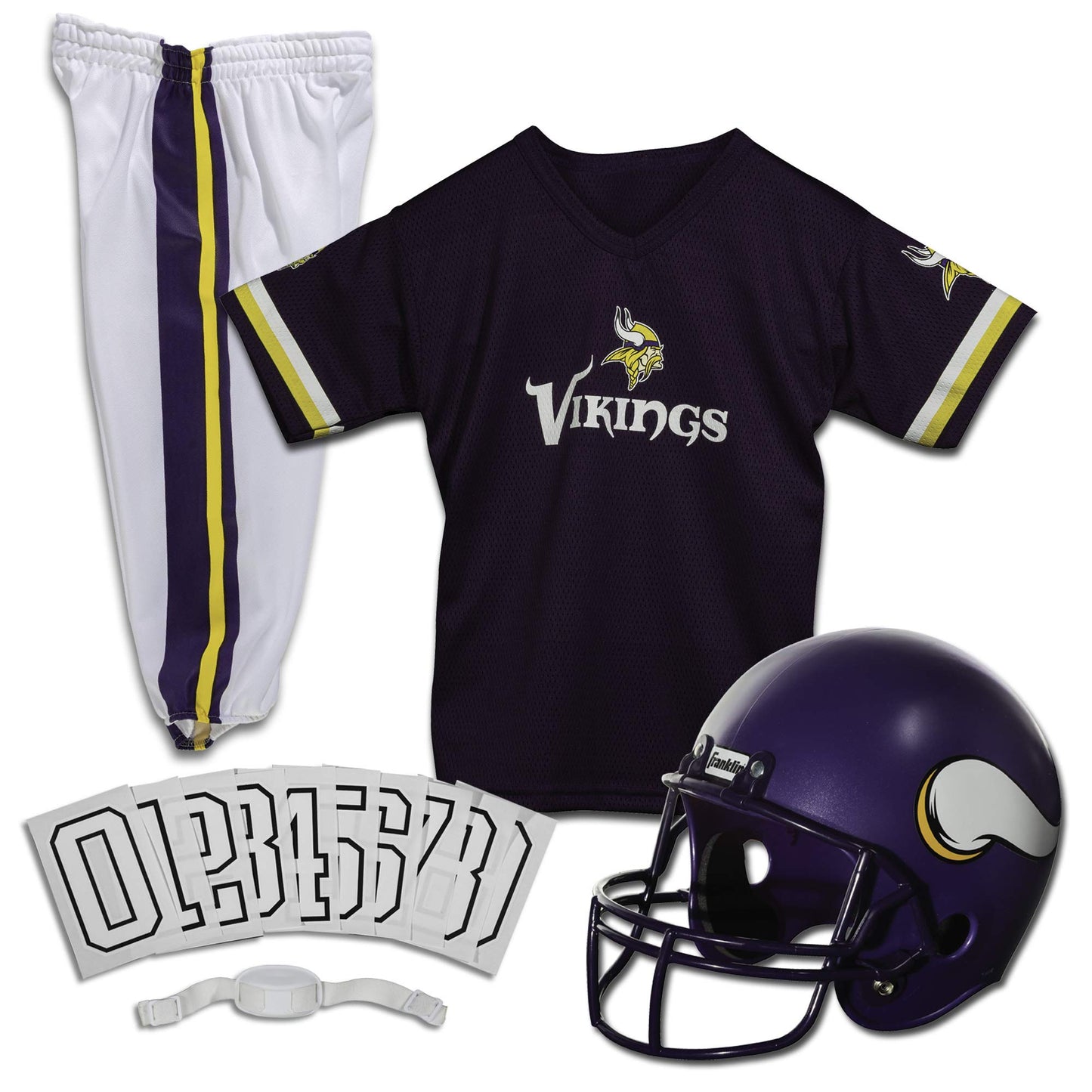 Franklin Sports NFL Youth Football Uniform Set for Boys & Girls - Includes Helmet, Jersey & Pants with Chinstrap + Numbers