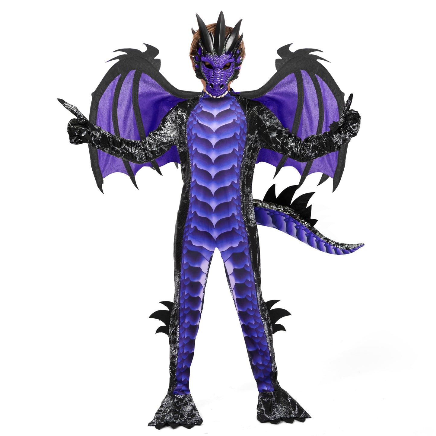 Spooktacular Creations Halloween Kid Dragon Costume, Boys Dragon Wings, Tail and Mask Set for Halloween Dress Up