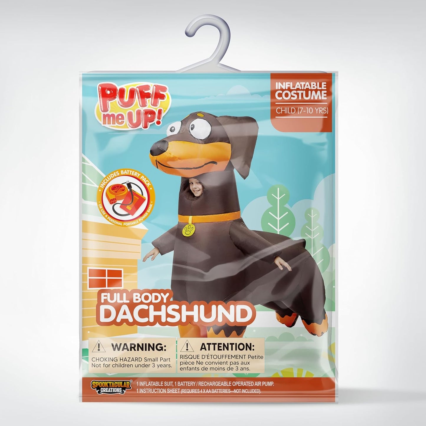 Spooktacular Creations Kids Halloween Inflatable Costumes, Dachshund Full Body Blow Up Costumes for Halloween Animal Cosplay Themed Party