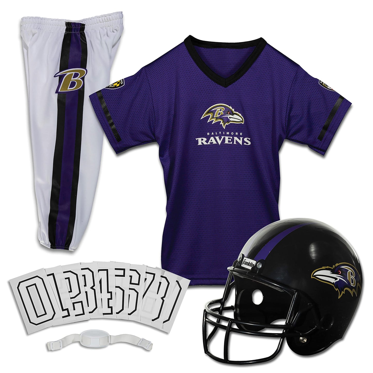 Franklin Sports NFL Youth Football Uniform Set for Boys & Girls - Includes Helmet, Jersey & Pants with Chinstrap + Numbers