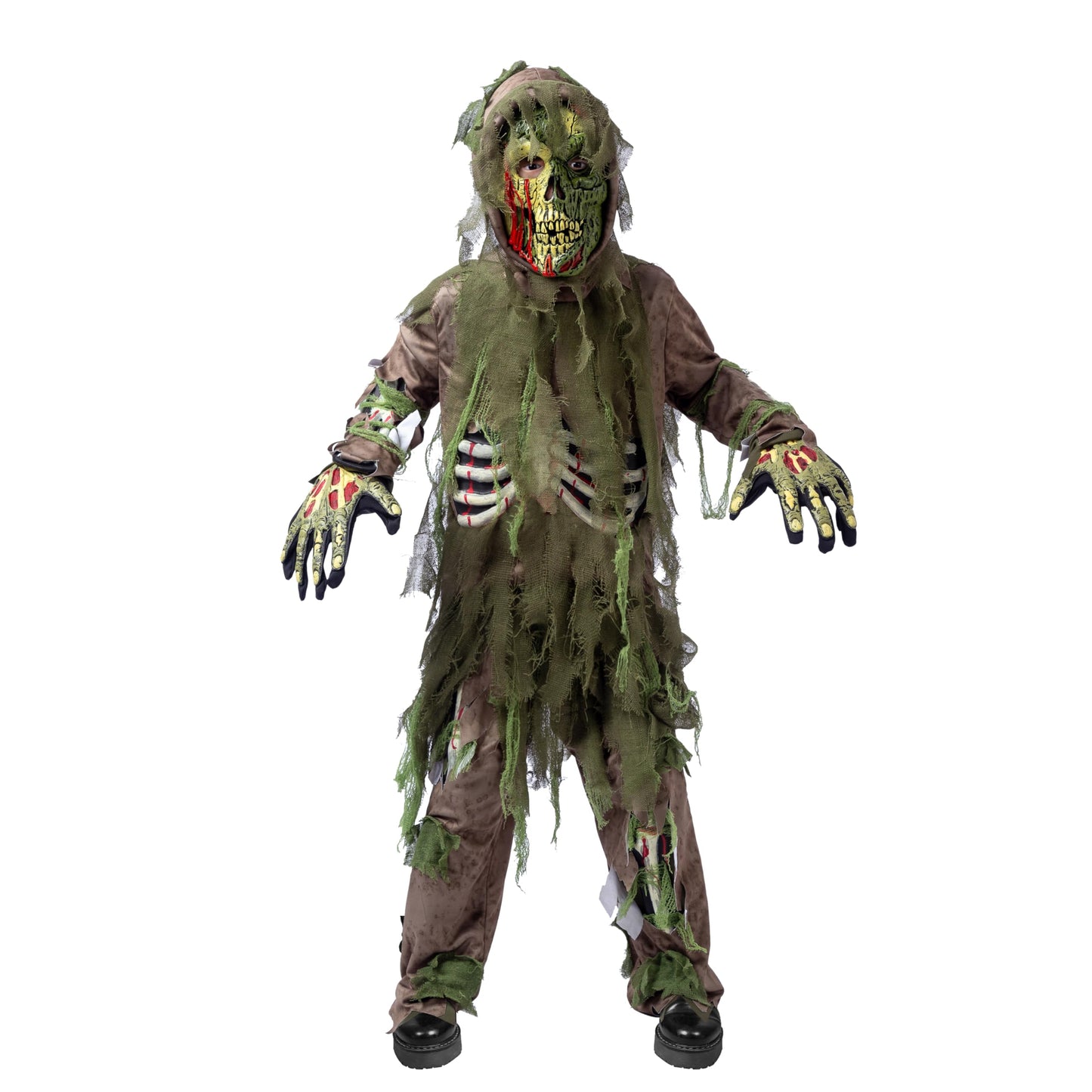 Spooktacular Creations Swamp Deluxe Skeleton Living Dead Zombie Costume for Halloween Kids Monster Role-Playing