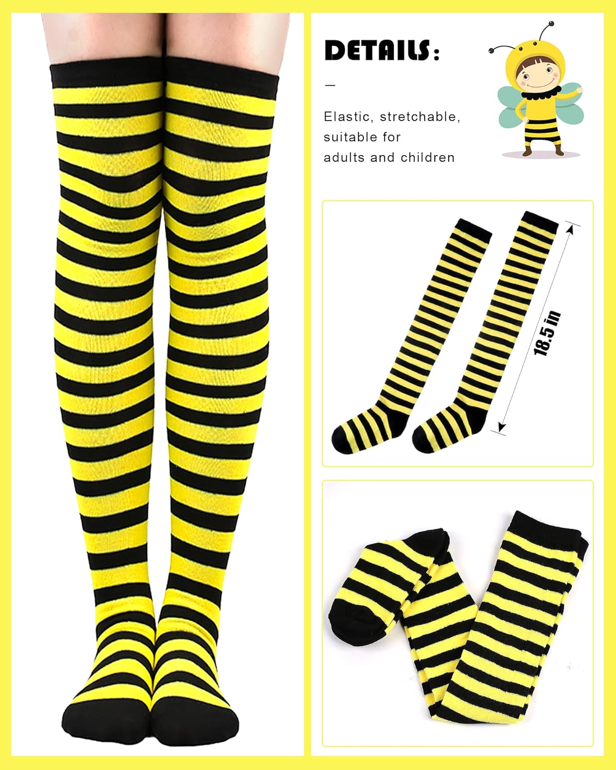 Hikkcos Bee Costume Set Yellow Bee Costume Tutu for Woman Queen Bopper Antenna Headband Tutu Skirt for Halloween Costume Honeybee Animals Party Cosplay