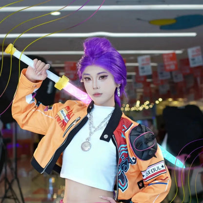 Rumi cosplay outfit purple jacket set